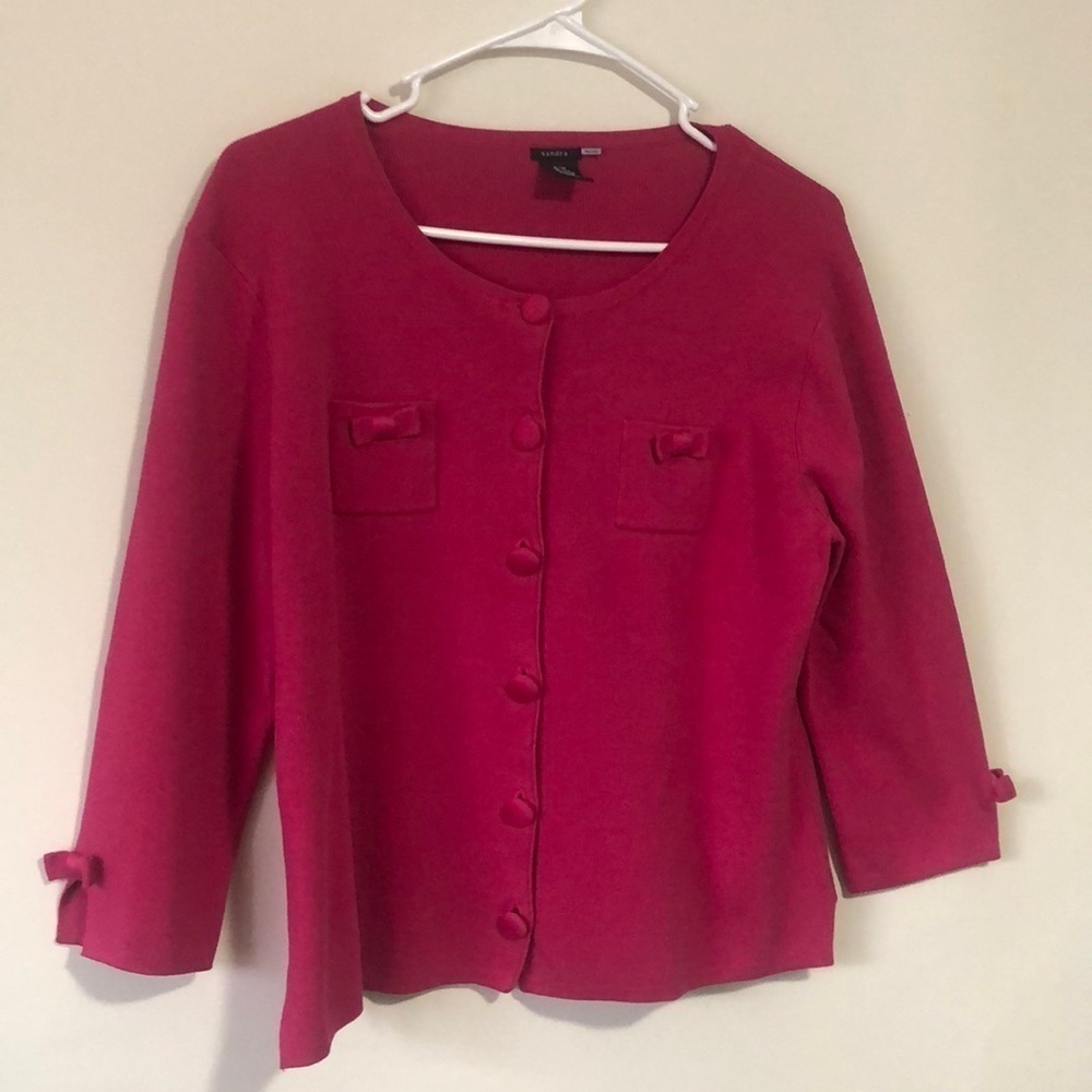 Sandra petite cardigan petit medium pink Barbie silk